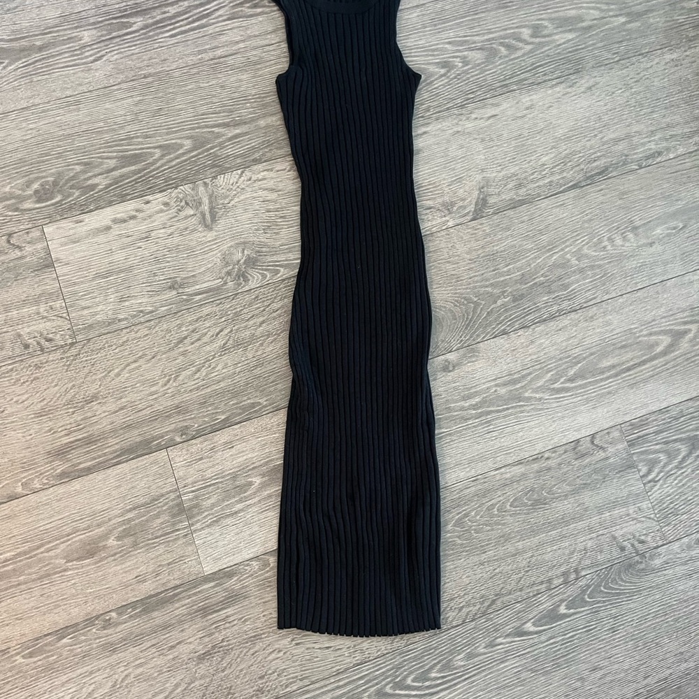 Black Ribbed Dress